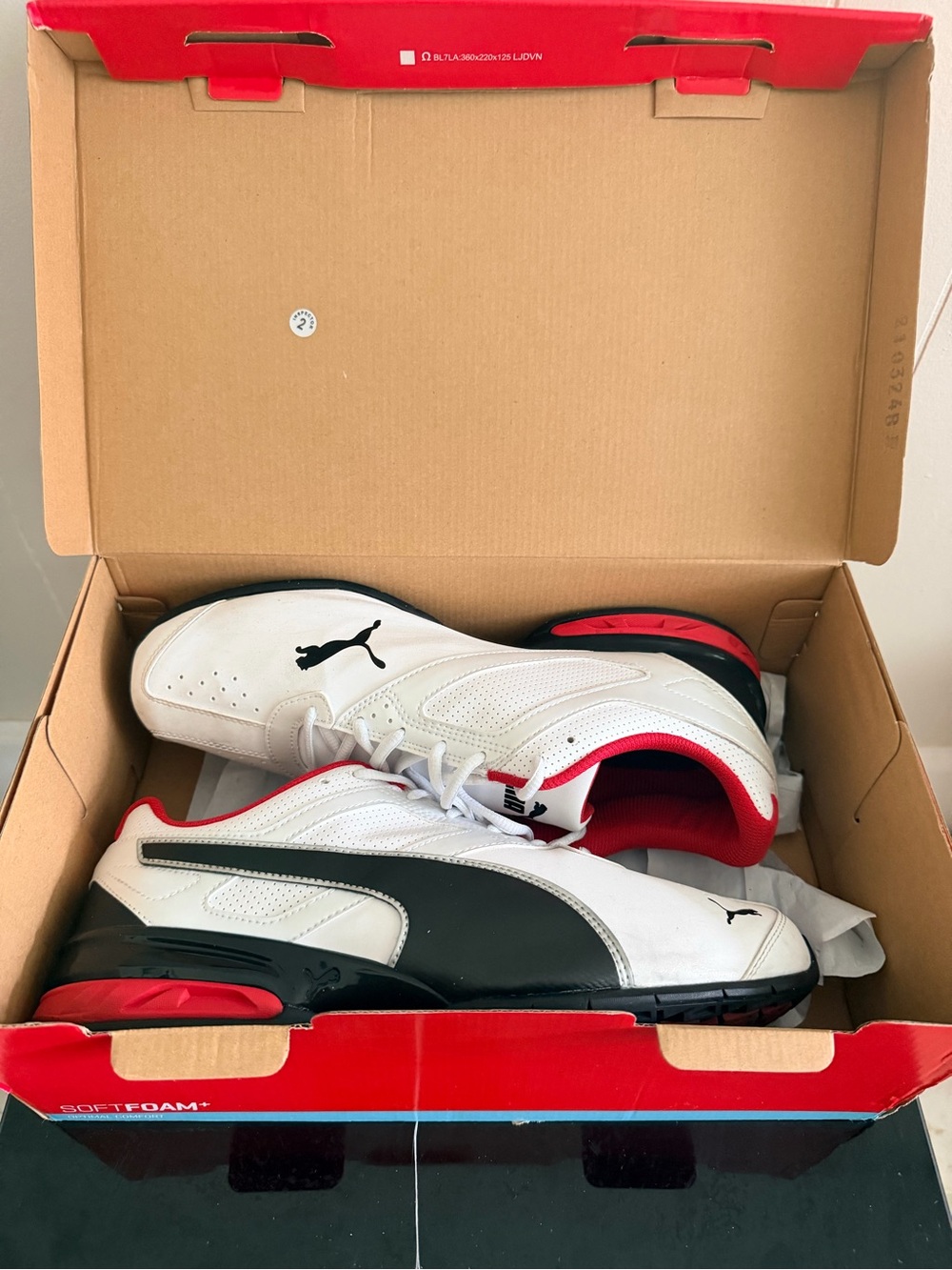 Puma Men’s White Black Red Athletic Sneakers